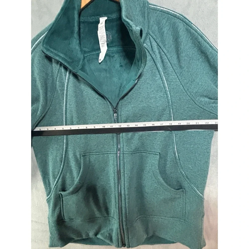 Lululemon Scuba Oversized Funnel Neck Full Zip Long Heathered Teal M/L Lined